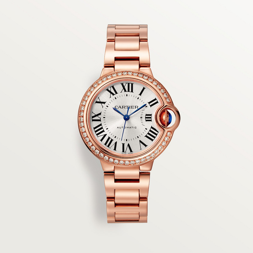 Ballon Bleu de Cartier watch 33 mm rose gold diamonds CRWJBB0063