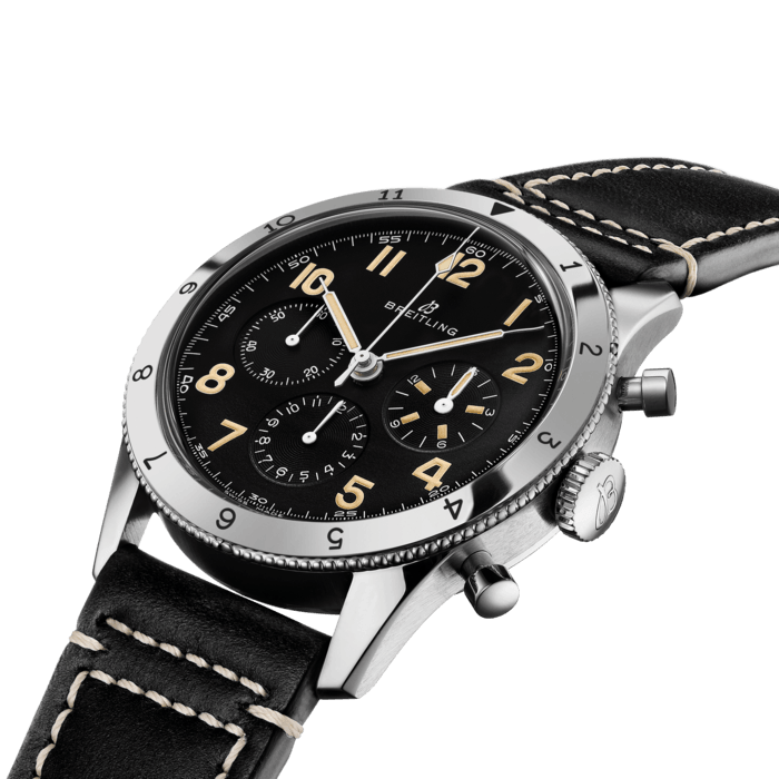 Breitling AVI Ref. 765 1953 Re-Edition Stainless steel Black AB0920131B1X1