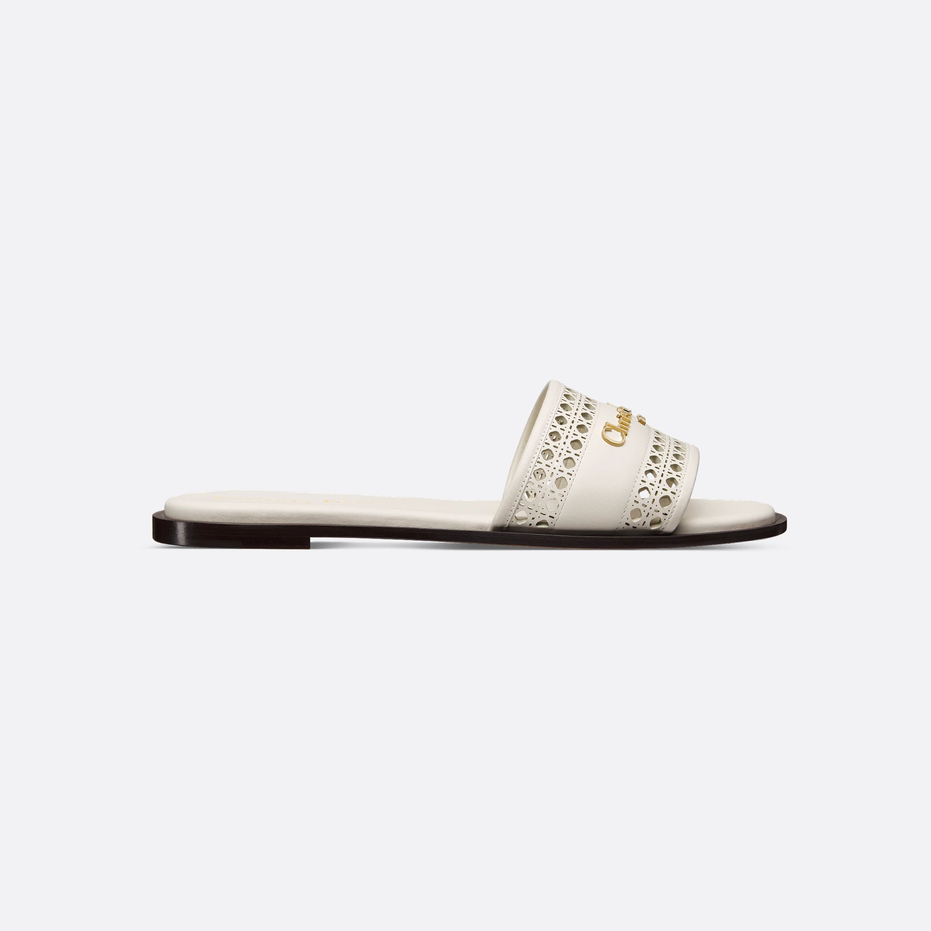 Dior white flat slippers