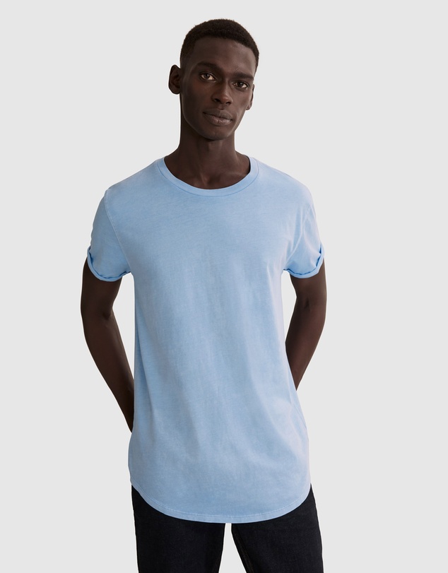 Country Road Short Sleeve Longline Garment Dyed T-Shirt