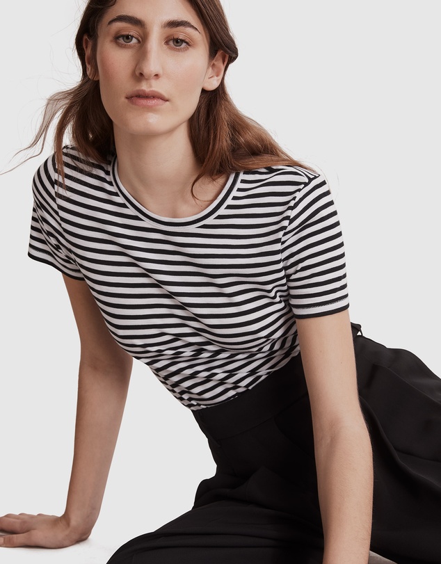 Country Road Australian Cotton Stripe Short Sleeve Cotton Slub T-Shirt