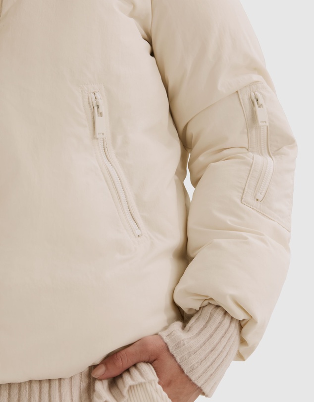 Country Road Recycled Nylon Large Collar Puffer