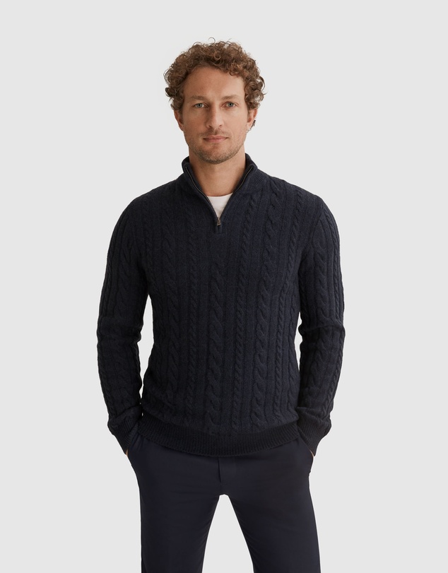 Country Road Responsible Cashmere Cable Half Zip Knit