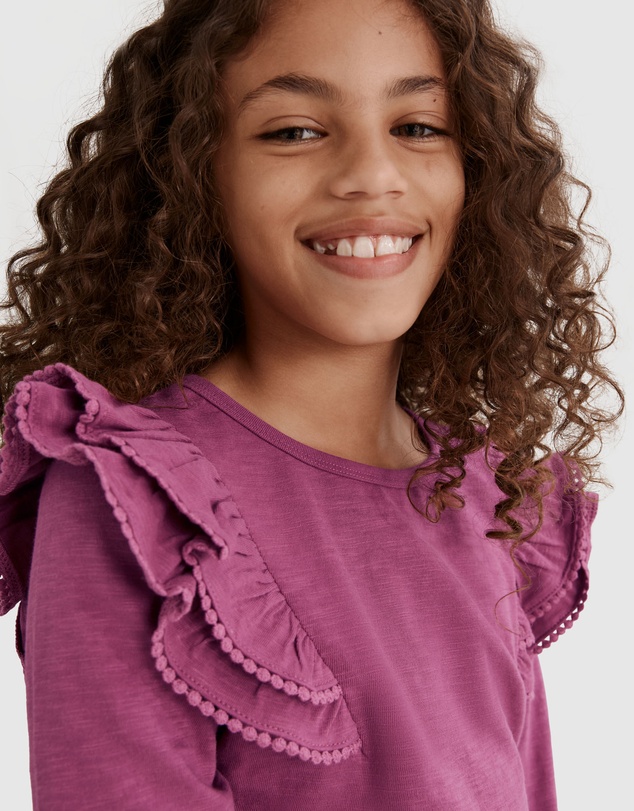 Country Road Organically Grown Cotton Slub Frill T-Shirt