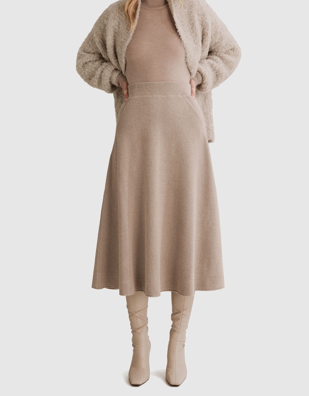 Country Road Textured Pull On Skirt