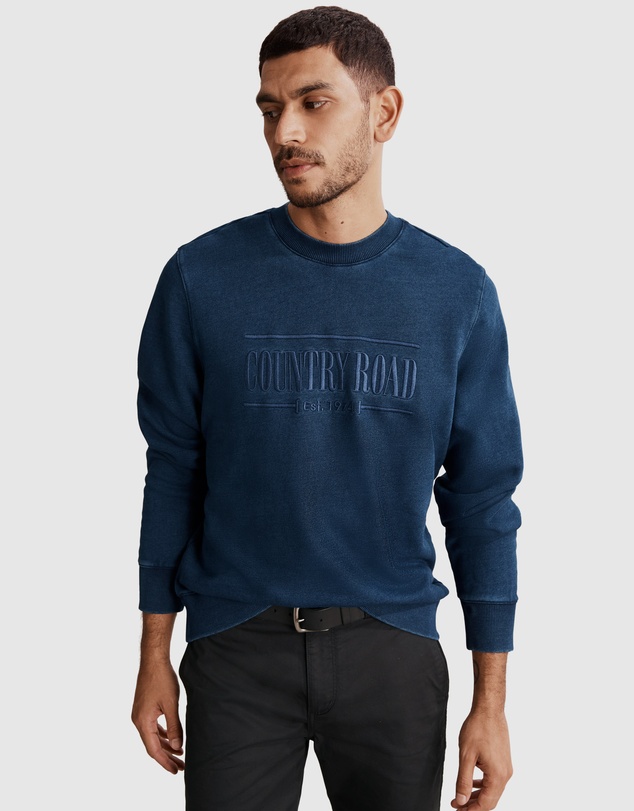 Country Road Verified Australian Cotton Indigo Heritage Sweat