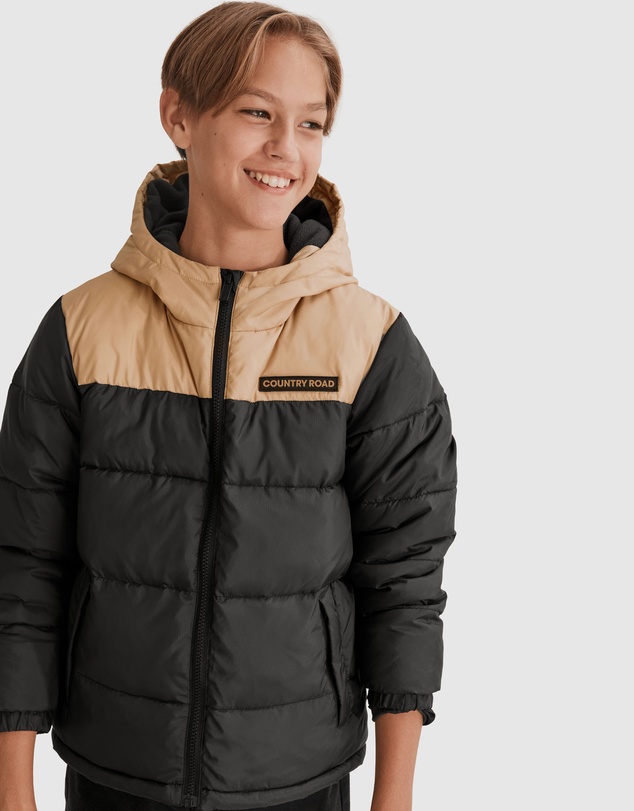 Country Road Teen Recycled Polyester Spliced Puffer Jacket