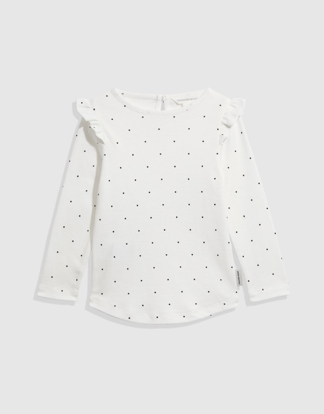 Country Road Organically Grown Cotton Pin Dot Frill T-Shirt