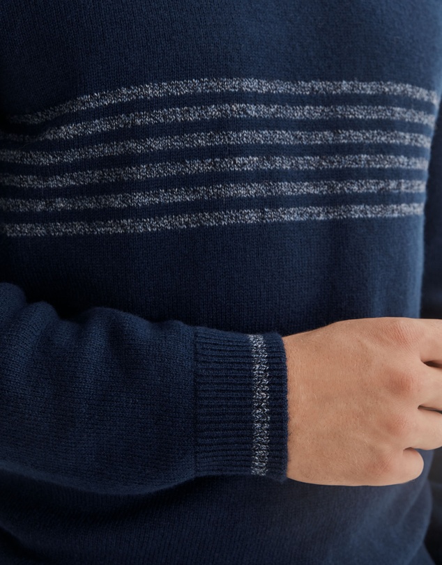 Country Road Multi Stripe Crew Wool Knit