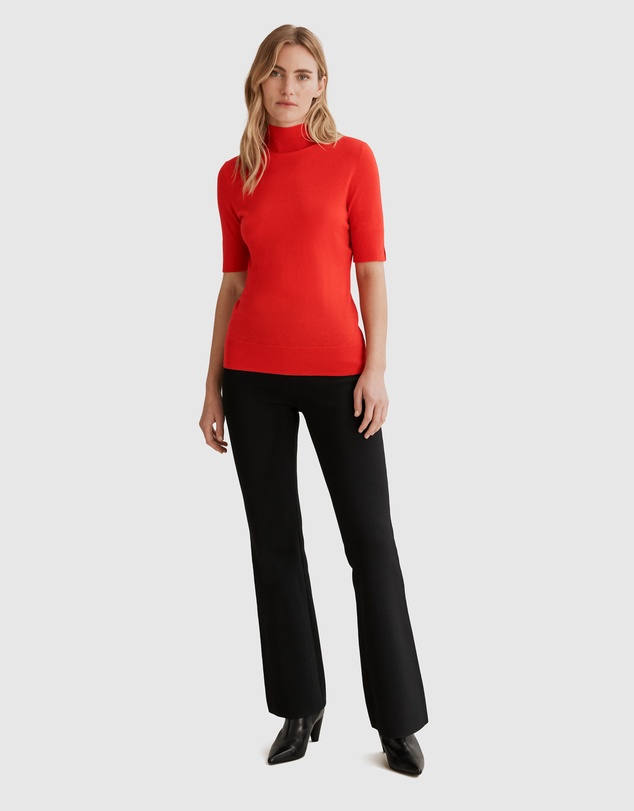 Country Road Australian Merino Wool Silk Short Sleeve Knit