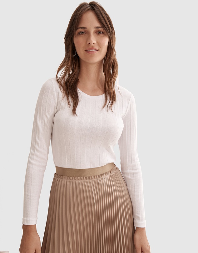 Country Road Self Stripe Long Sleeve Top