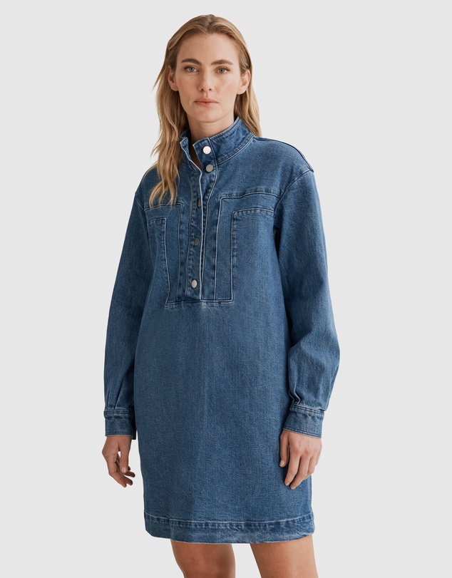Country Road Australian Cotton Denim Popover Dress