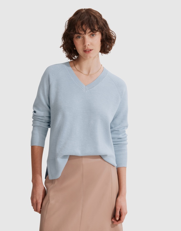 Country Road Cotton Linen V-neck Knit