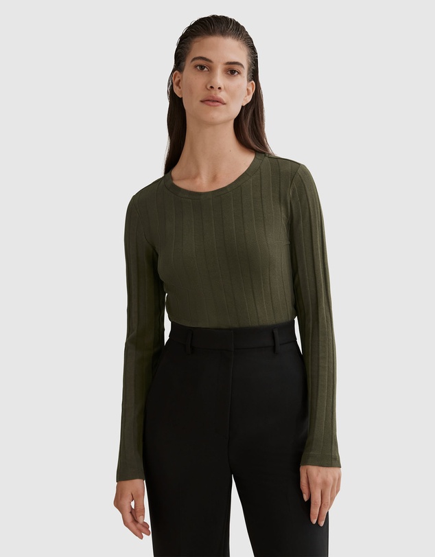 Country Road Self Stripe Long Sleeve Top