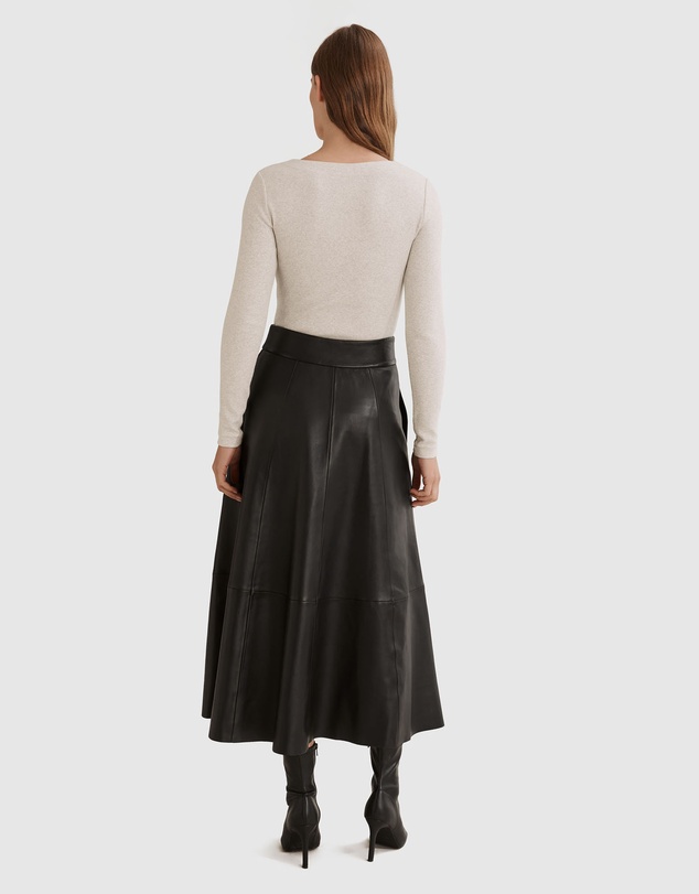 Country Road Deep V-neck Rib Long Sleeve Top