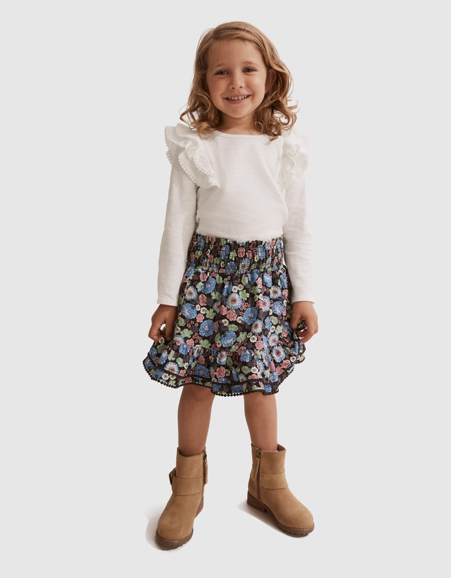 Country Road Organically Grown Cotton Slub Frill T-Shirt