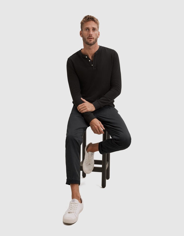 Country Road Long Sleeve Waffle Henley