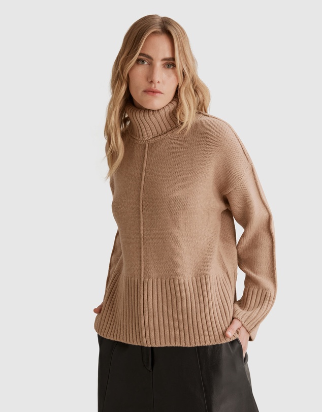 Country Road Mock Neck Rib Knit