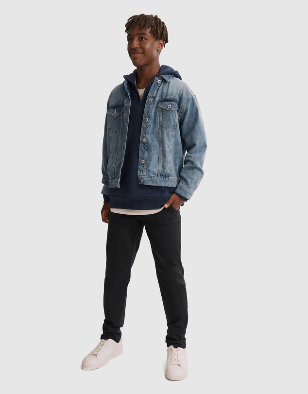 Country Road Teen Verified Australian Cotton Half Zip Logo Hooded Sweat