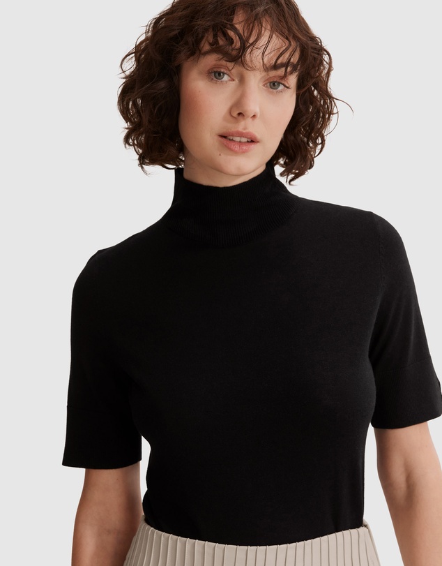 Country Road Australian Merino Wool Silk Short Sleeve Knit