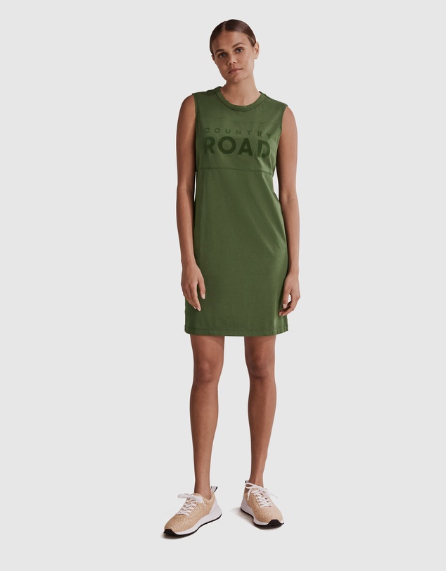 Country Road Verified Australian Cotton Modern Logo Tank Dress