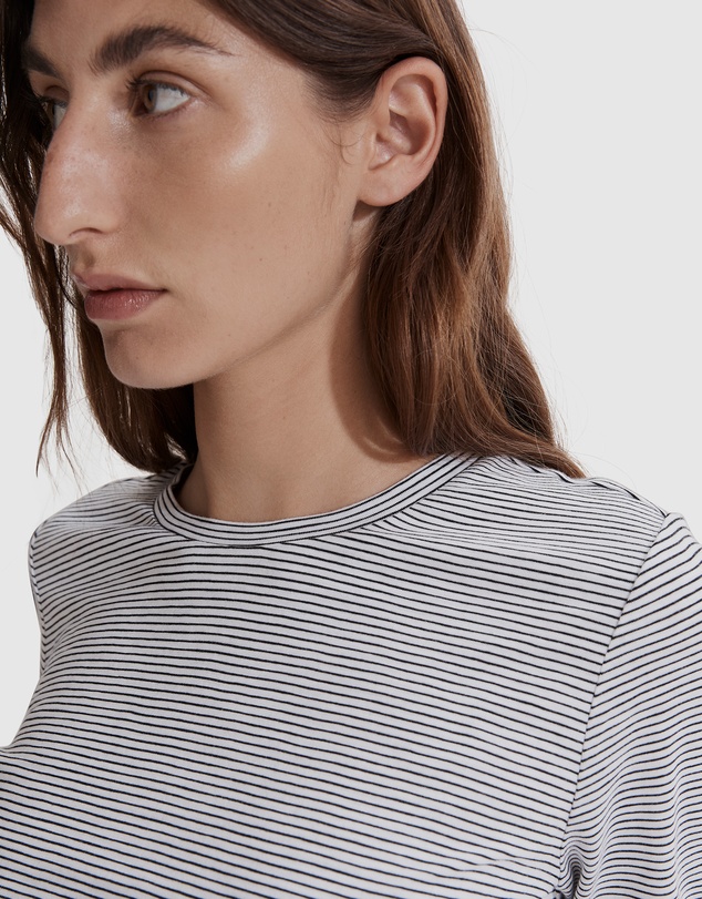 Country Road Stripe Long Sleeve Australian Cotton Slub T-Shirt