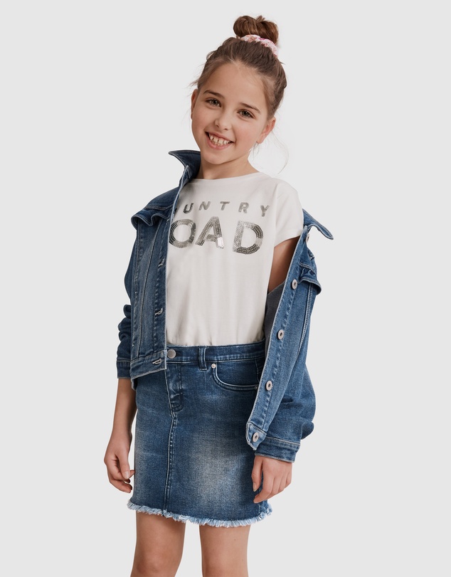 Country Road Organically Grown Cotton Logo Sequin T-Shirt