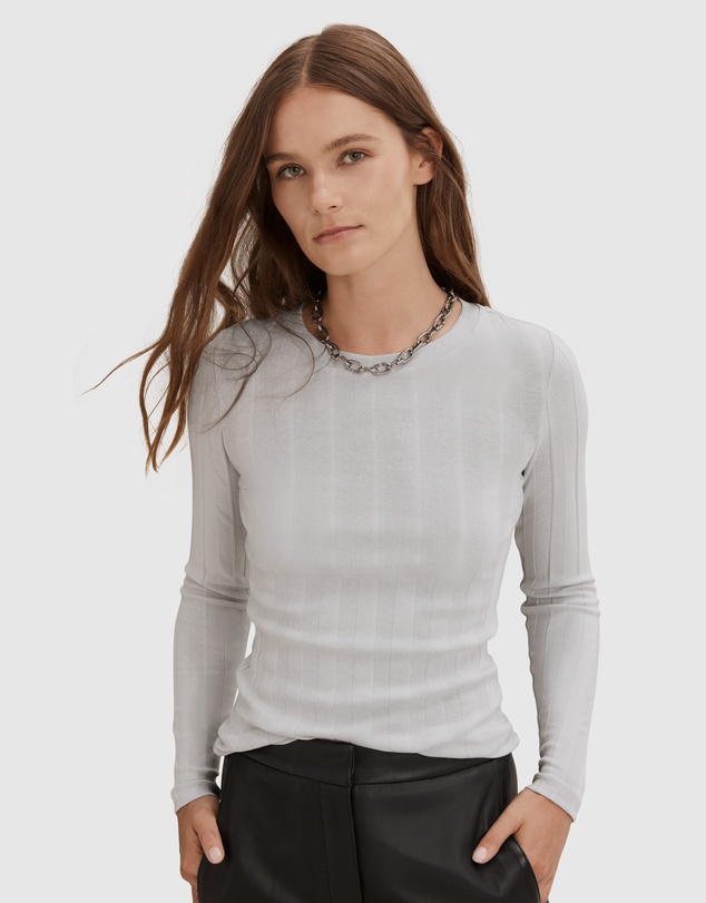 Country Road Self Stripe Long Sleeve Top