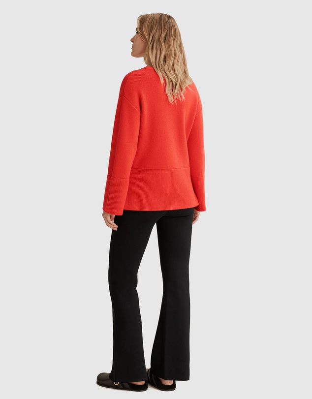 Country Road Crew Neck Rib Detail Knit