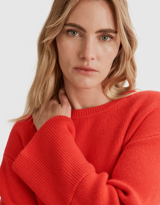 Country Road Crew Neck Rib Detail Knit