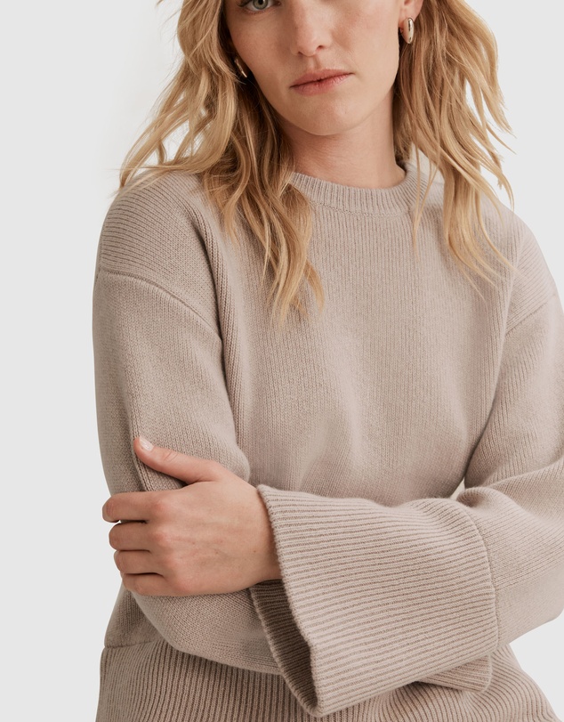 Country Road Crew Neck Rib Detail Knit