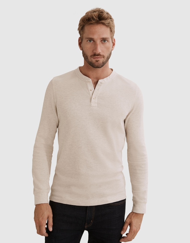 Country Road Long Sleeve Waffle Henley