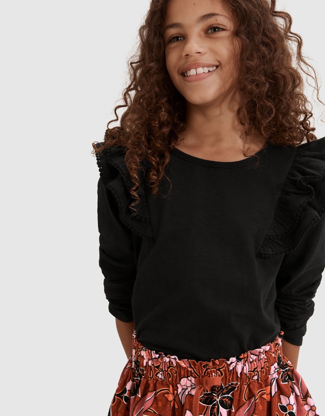 Country Road Organically Grown Cotton Slub Frill T-Shirt