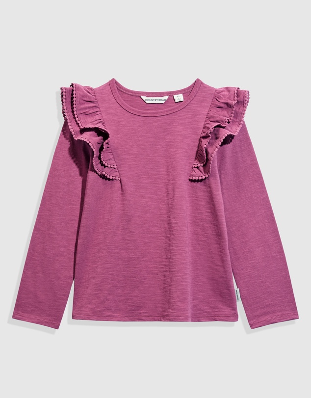 Country Road Organically Grown Cotton Slub Frill T-Shirt