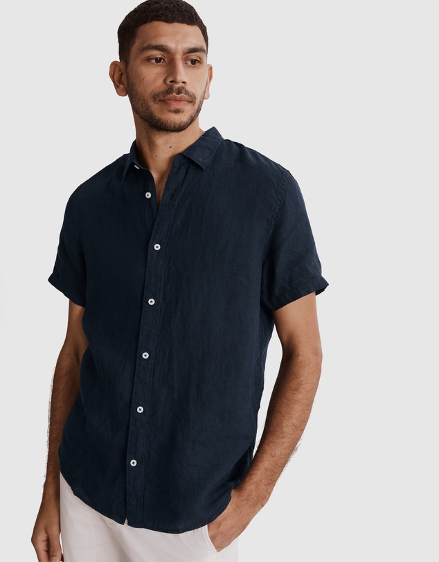 Country Road Short Sleeve Regular Fit Organically Grown Linen Shirt