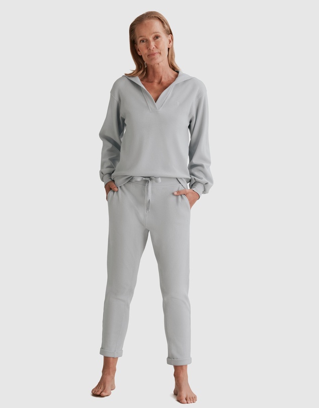 Country Road Waffle Lounge Hooded Knit