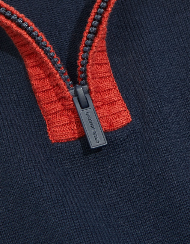 Country Road Half Zip Spliced Knit