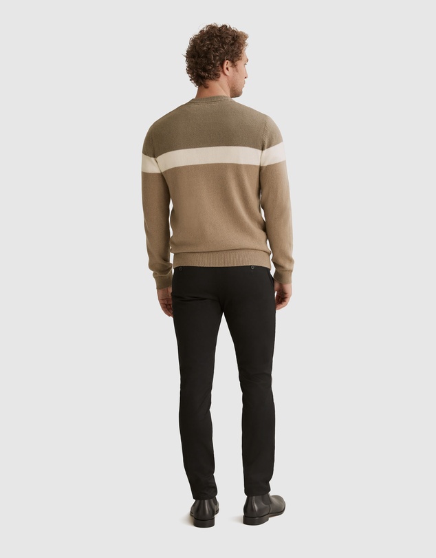 Country Road Panel Stripe Crew Wool Knit