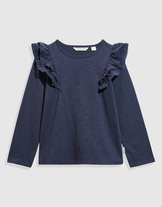 Country Road Organically Grown Cotton Slub Frill T-Shirt