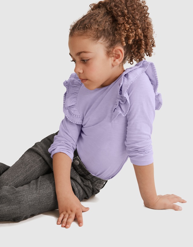 Country Road Organically Grown Cotton Slub Frill T-Shirt