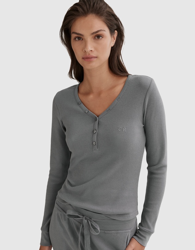 Country Road Waffle Henley Top