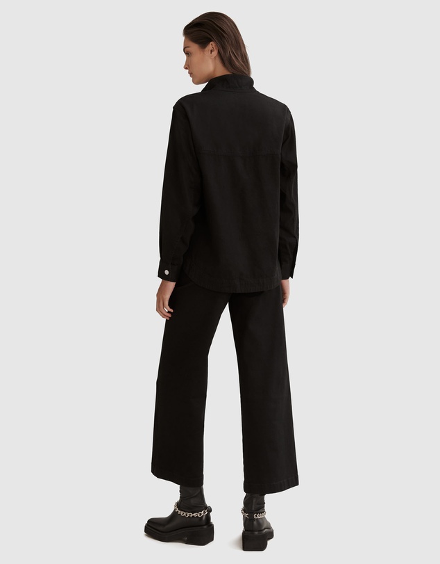 Country Road Australian Cotton High Collar Denim Shirt