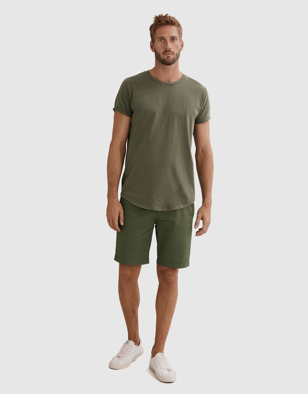 Country Road Short Sleeve Longline Garment Dyed T-Shirt