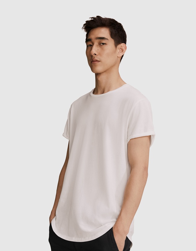Country Road Short Sleeve Longline Garment Dyed T-Shirt