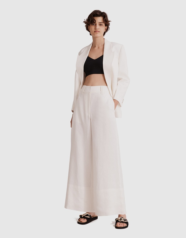 Country Road Organically Grown French Linen Wide Leg Pant