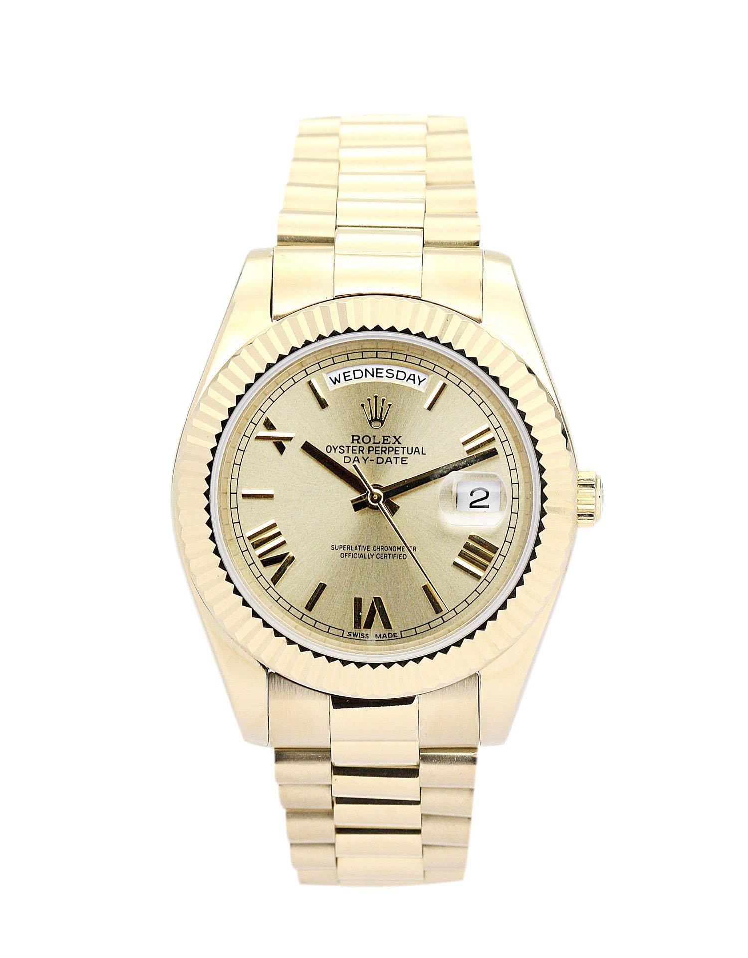 rol€x Day-Date II Gold Dial 218238