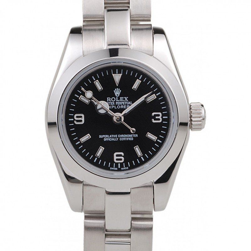 rol€x Explorer Polished Stainless Steel Black Dial 98089