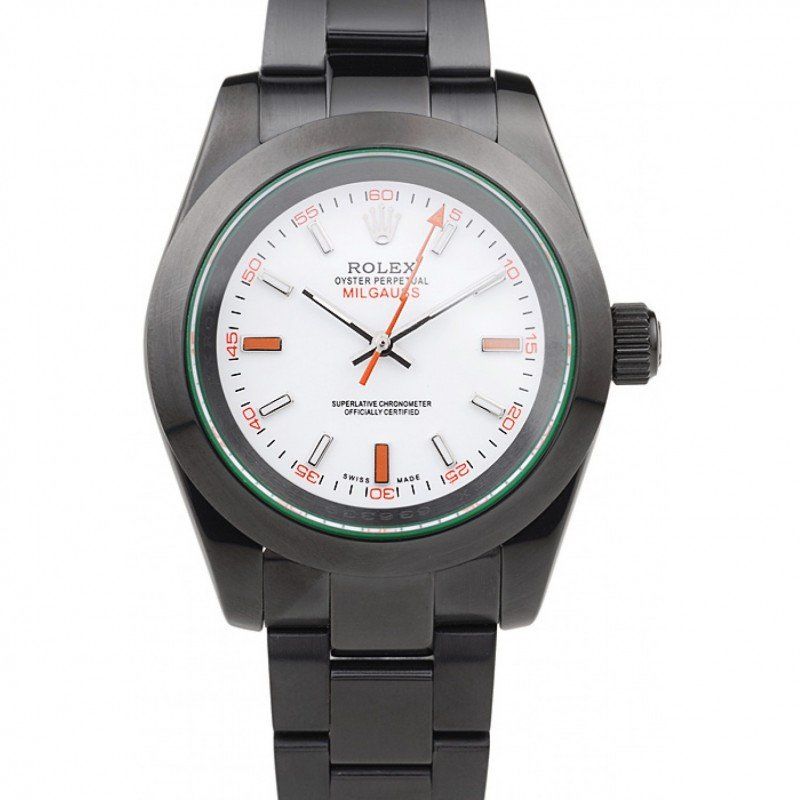 rol€x Milgauss Pro-Hunter Tinted Green Saphire White Dial PR116610