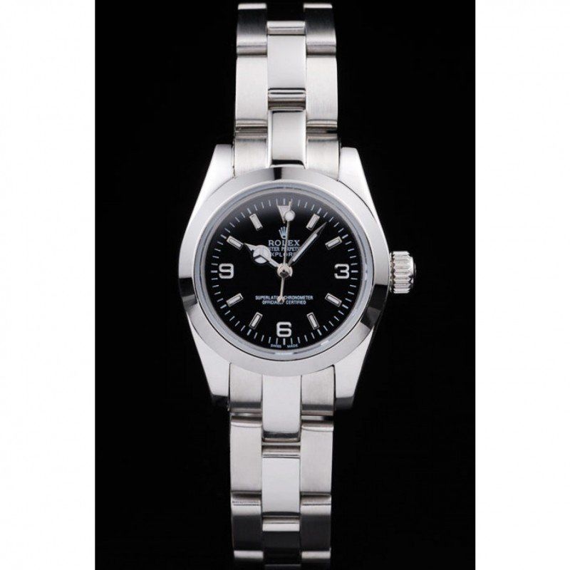 rol€x Explorer Polished Stainless Steel Black Dial 98089