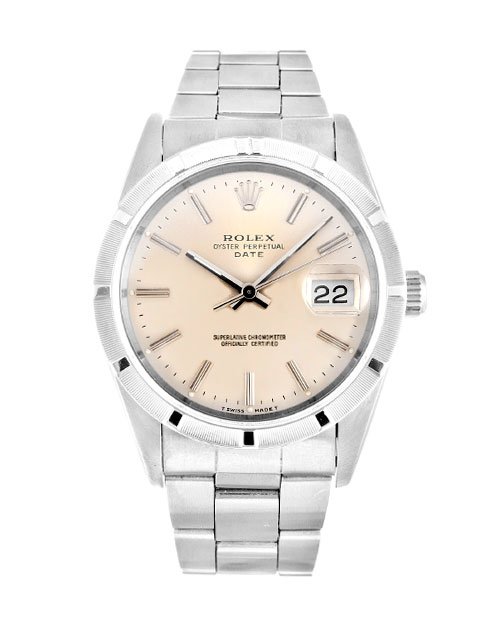 rol€x Oyster Perpetual Date 34mm Silver 15210